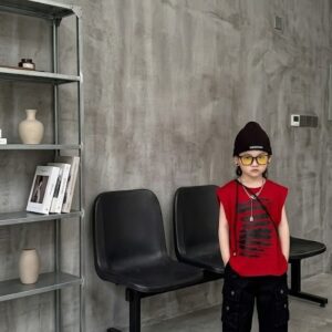 2025 Boys' Handsome Street Explosion Casual Sleeveless T-shirt Summer Thin Style Small Medium Children's Fashion Cool Tank Top