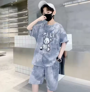 Boys Sports Suit Summer Cartoon Sets New Children's Short-Sleeved T-Shirt Shorts 2-Piece Kids Fashion Loose Clothes Outfit - Image 3