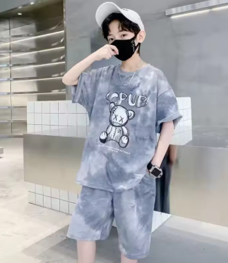 Boys Sports Suit Summer Cartoon Sets New Children's Short-Sleeved T-Shirt Shorts 2-Piece Kids Fashion Loose Clothes Outfit - Image 5