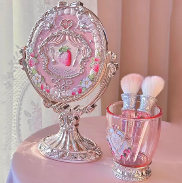 Flower Knows 9th Anniversary Limited Edition Luxury Vanity Mirror with Paddle Hair Brush And Brush Holder Set for Makeup Desk - Image 3