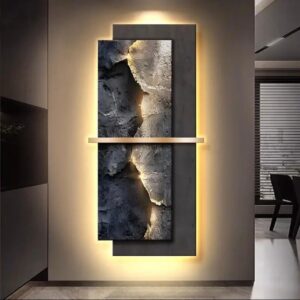 Modern crystal porcelain craft interior porch LED wall lamp painting living room dining room bedroom entrance wall decoration