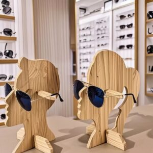 Wooden Glasses Display Shelf Wood Sunglasses Bracket Cabinet Woman Man for Spectacle Frame Display Props Decorative Supplies