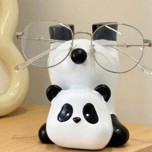 Upside Down Panda Glasses Holder Cute Resin Animal Eyeglass Stand Home Office Desk Decorative Sunglasses Gift for Panda Lovers