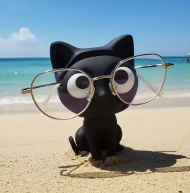 Cute Black Cat Eyeglass Holder Resin Cat Glasses Stand Kawaii Desk Decor for Sunglasses Eyewear Perfect Gift for Cat Lovers - Image 4
