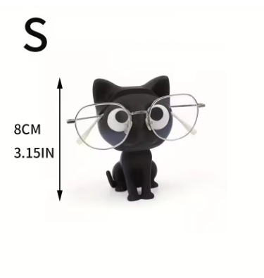 Cute Black Cat Eyeglass Holder Resin Cat Glasses Stand Kawaii Desk Decor for Sunglasses Eyewear Perfect Gift for Cat Lovers - Image 5